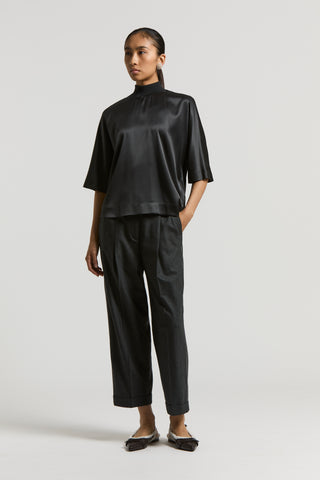 Wool and cashmere flannel trousers