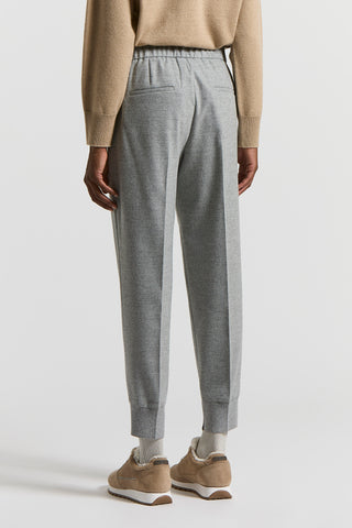 Wool and viscose flannel trousers