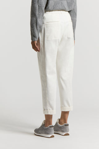 Soft stretch cotton gabardine trousers