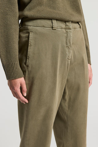Soft stretch cotton gabardine trousers
