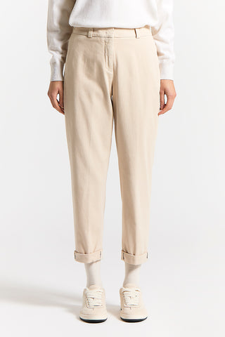 Soft stretch cotton gabardine trousers