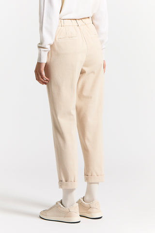 Soft stretch cotton gabardine trousers