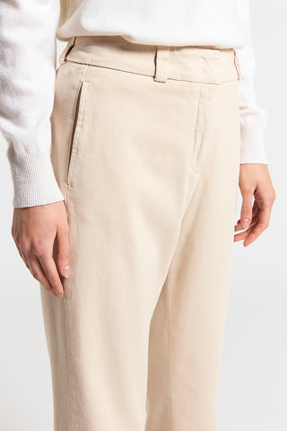 Soft stretch cotton gabardine trousers