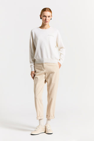 Soft stretch cotton gabardine trousers