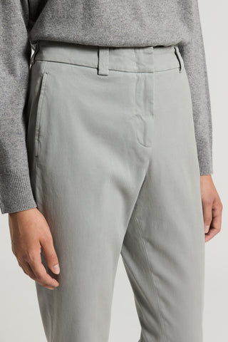 Soft stretch cotton gabardine trousers