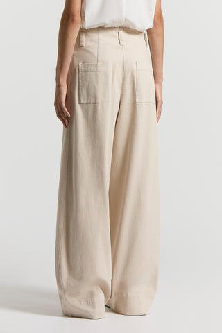 Soft stretch cotton gabardine trousers