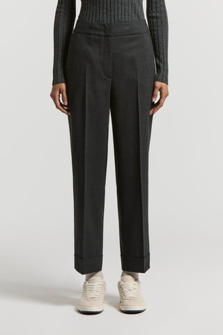 Technical wool flannel trousers