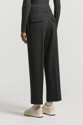 Technical wool flannel trousers