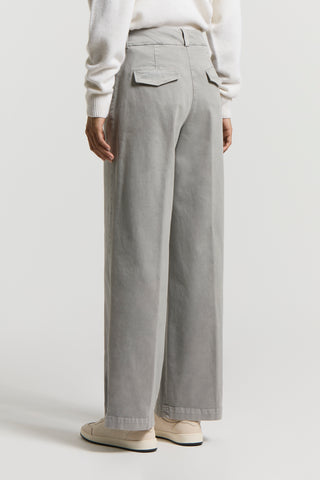Peach-finish cotton twill trousers