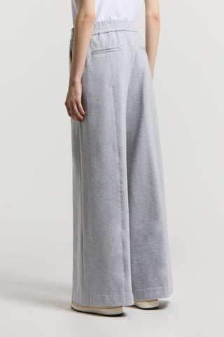 Polished fine cotton fleece trousers