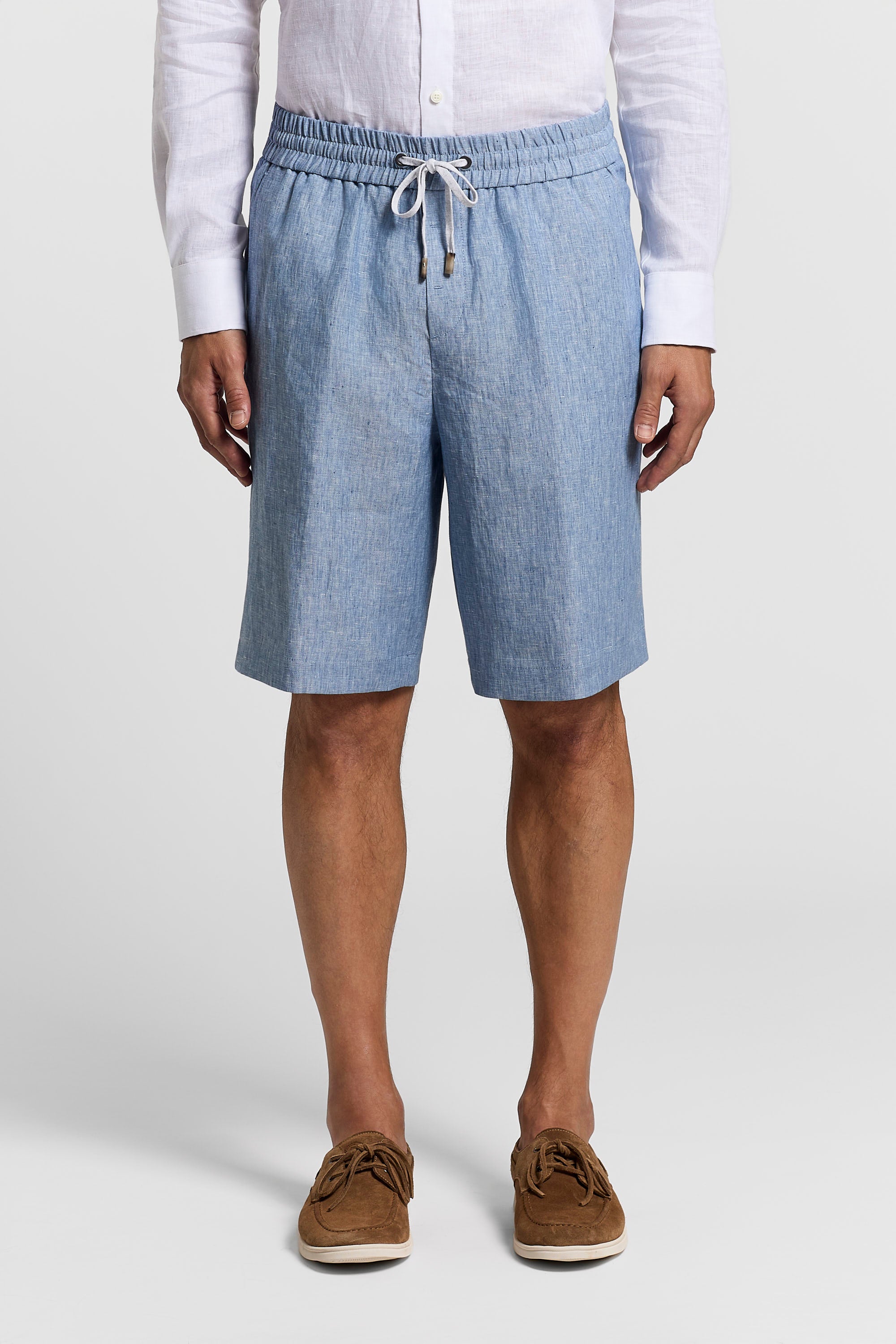 【BRIEFING】MENS RAMIE DRESS SHORT PANTS Linen canvas jogger Bermuda shorts | Peserico US