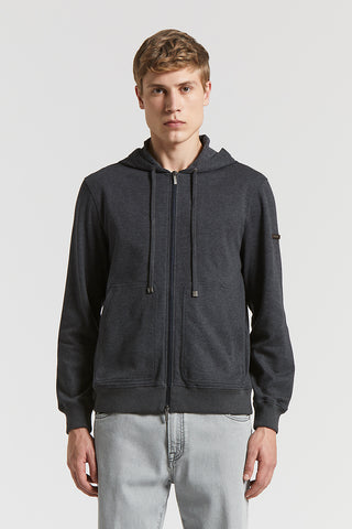Cotton interlock hooded sweatshirt
