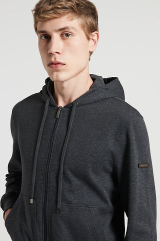 Cotton interlock hooded sweatshirt