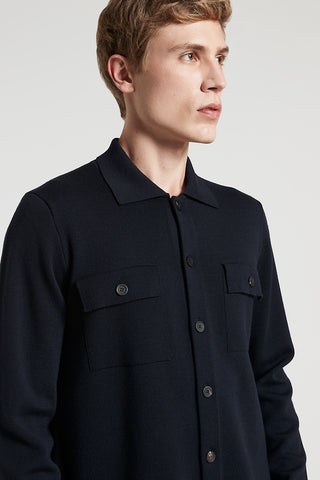 Extra-fine merino wool overshirt