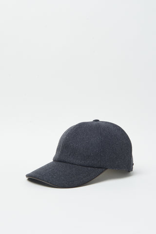 Wool and cashmere felt baseball cap