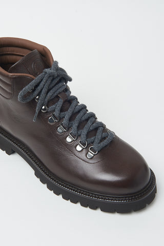 Leather hiking boots