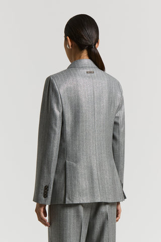 Pinstripe lurex wool flannel blazer