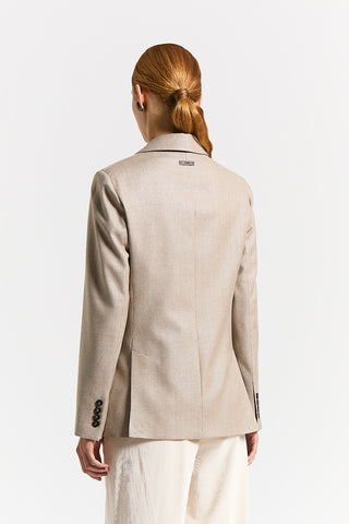 Micro-houndstooth lurex wool blazer