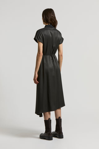 Fluid viscose twill and tricot dress