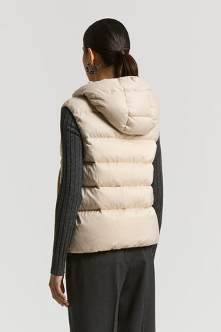 Bi-material down vest