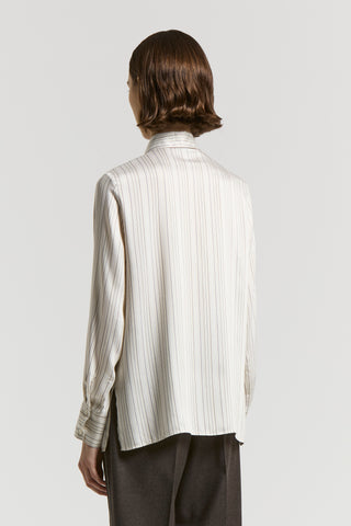 Striped silk/viscose satin shirt
