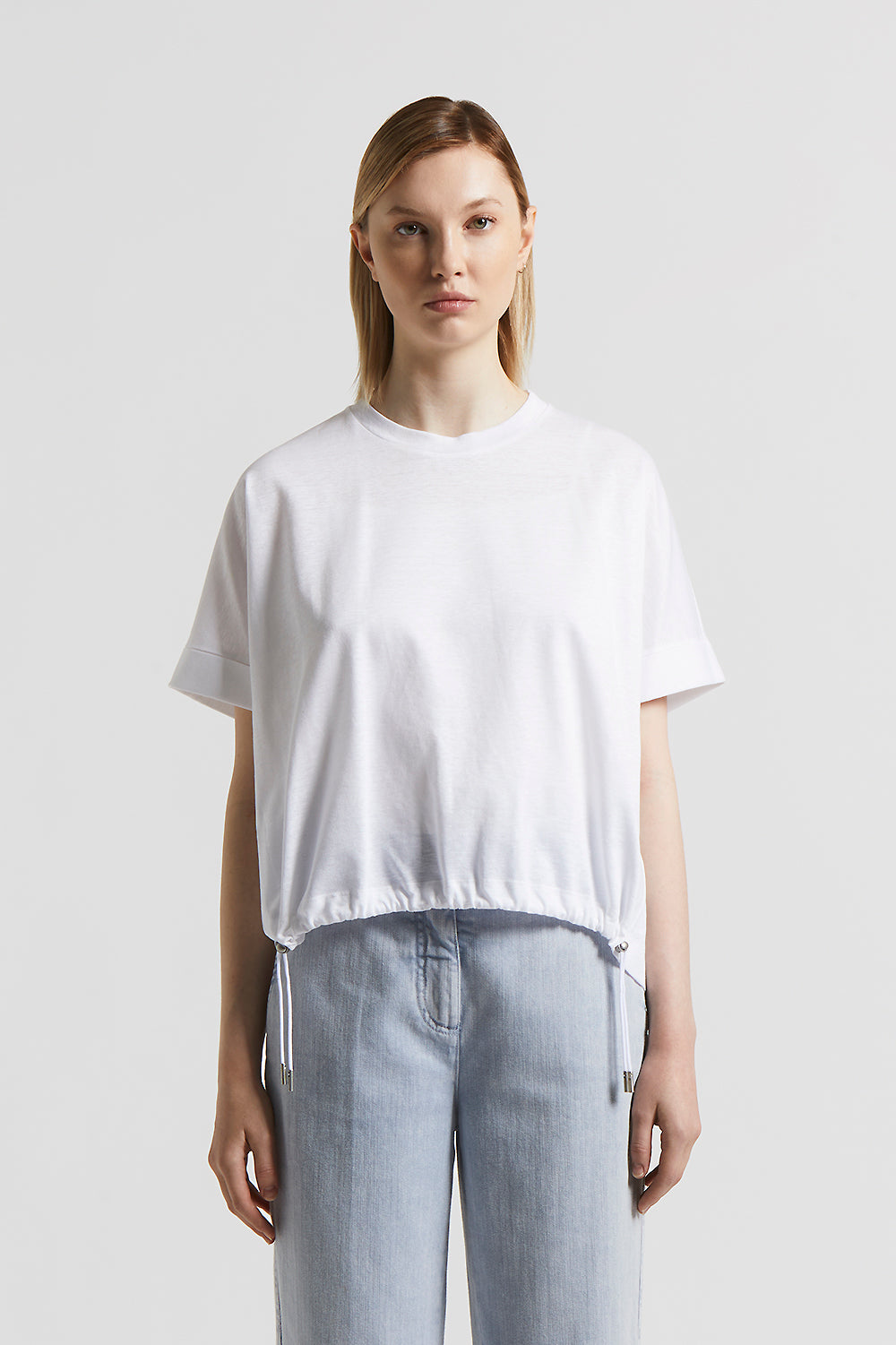 Tシャツ・カットソー PESERICO T-shirt in linen and cotton yarn (R59041F12 D61) Linen and cotton crepe t-shirt | Peserico US