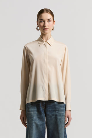 Stretch silk crepe de chine shirt