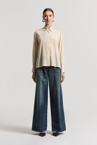 Stretch silk crepe de chine shirt