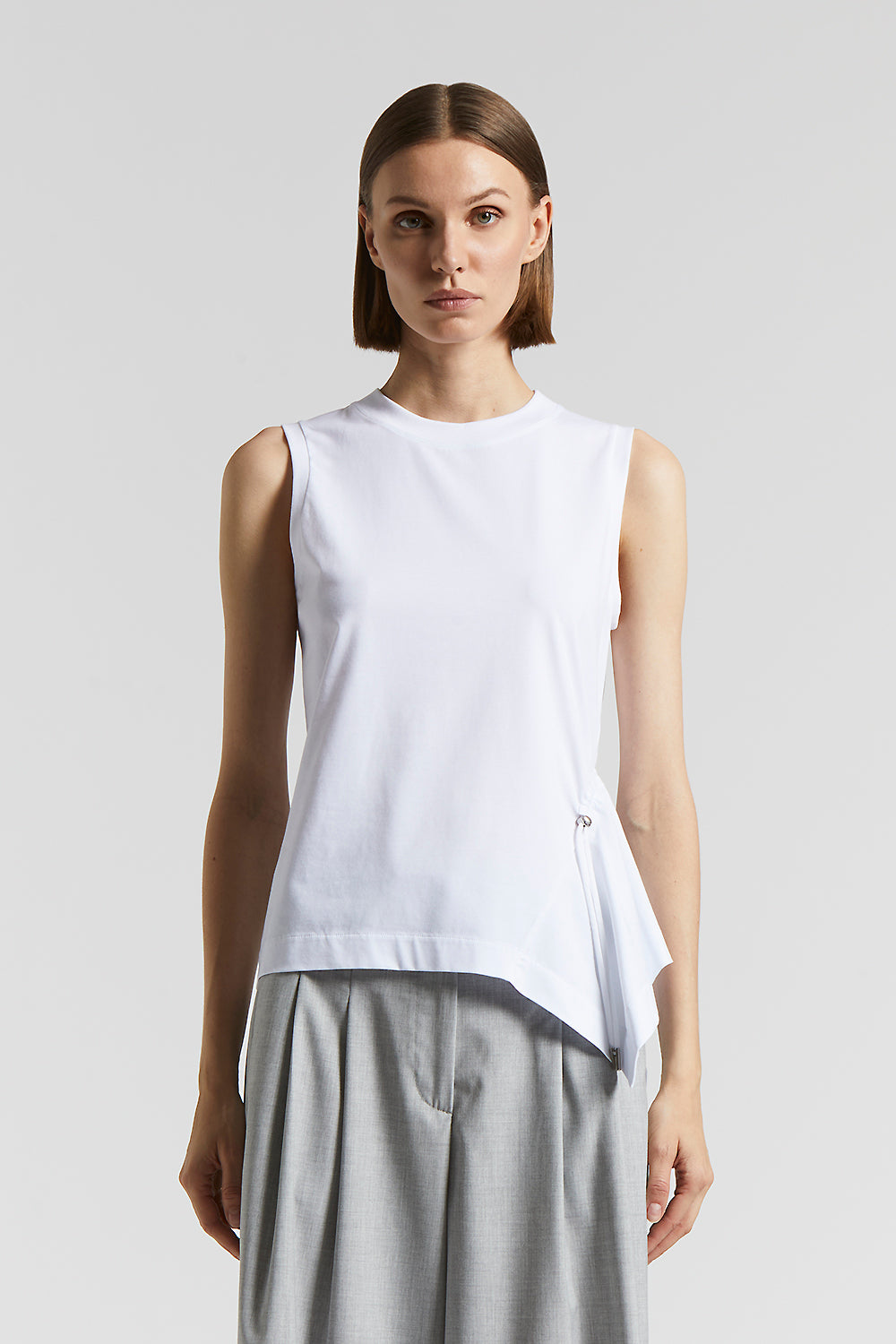 Bi-elastic cotton jersey top | Peserico US