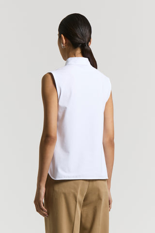 Stretch cotton poplin top
