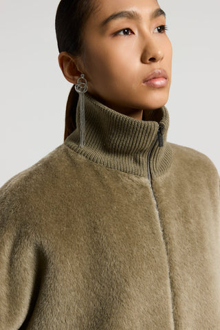 Long-haired alpaca velour coat