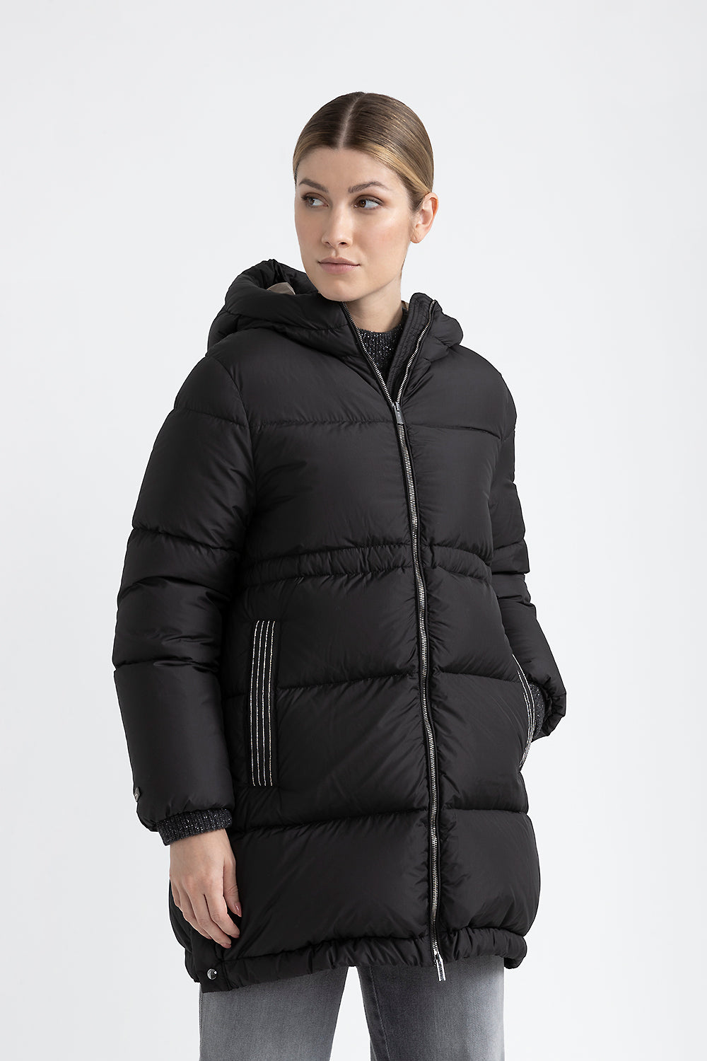 Maxi hooded goose down jacket WR