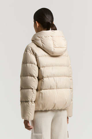 Short down jacket in WR poly viscose flannelette
