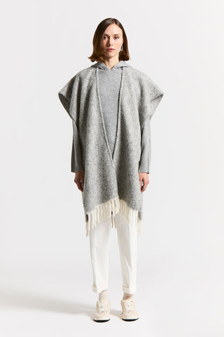 Alpaca, wool and sequinned bouclé cape