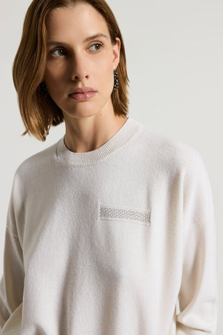 Cashmere, silk and wool yarn sweater