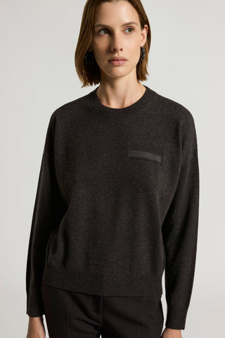 Cashmere, silk and wool yarn sweater