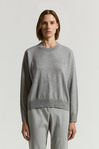 Cashmere, silk and wool yarn sweater