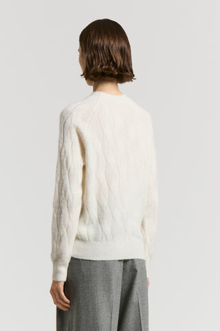 Alpaca cable-knit sweater with sequins