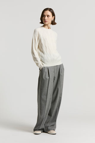 Alpaca cable-knit sweater with sequins