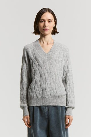 Alpaca V-neck sweater with sequins