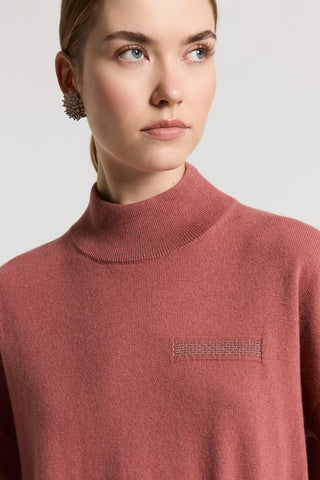Turtleneck wool, silk and cashmere sweater