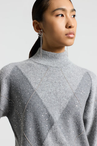 Lurex, cashmere, silk and wool sweater