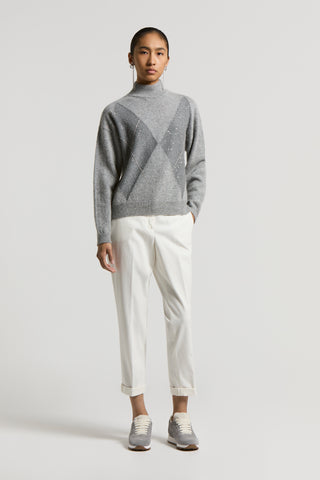 Lurex, cashmere, silk and wool sweater