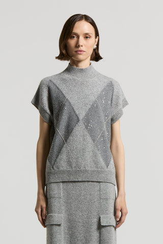 Lurex, cashmere, silk and wool sweater