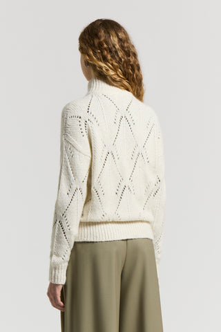 Alpaca-blend cardigan with zip