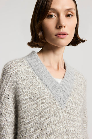 Alpaca wool mouliné sweater