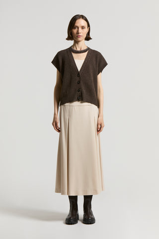 Sleeveless rib-knit cardigan