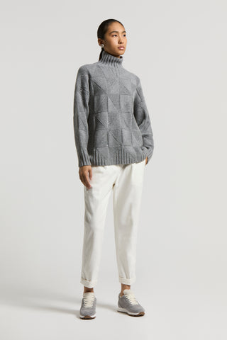 Inlaid sweater with lurex and sequins