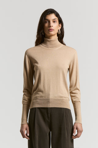 Wool and viscose turtleneck sweater