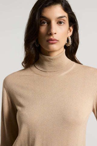 Wool and viscose turtleneck sweater